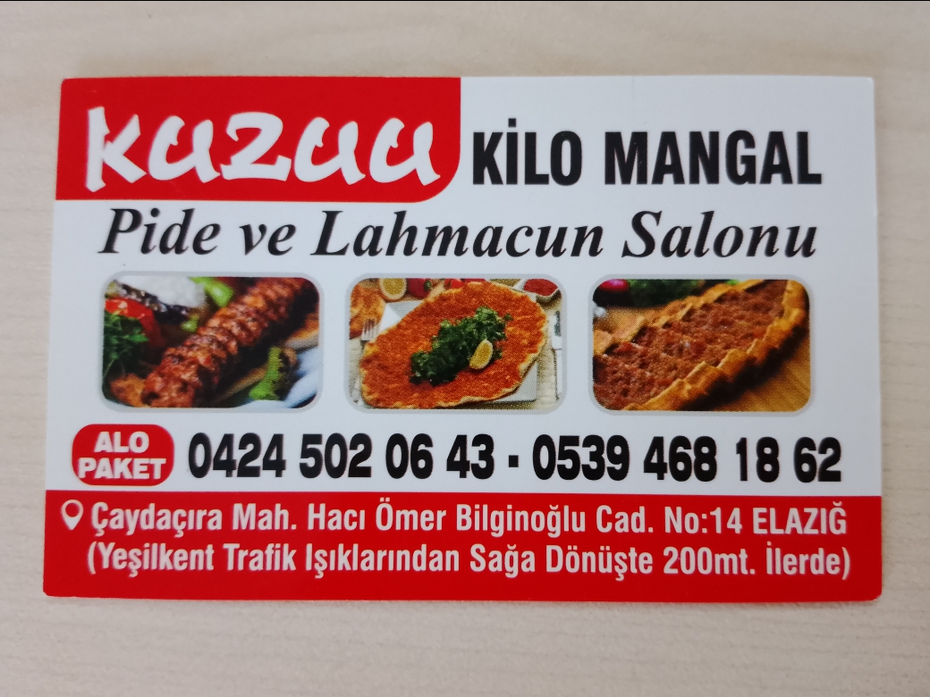 Kuzuu Kılo Mangal Pide Ve lahmacun salonu Logosu