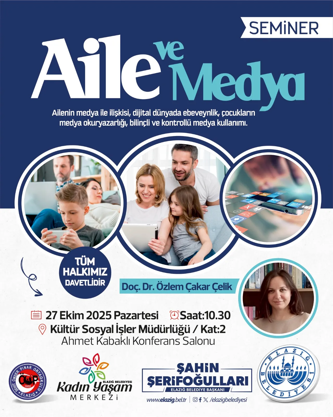 EĞİTİMCİ ÖZLEM ÇAKAR ÇELİK DEN AİLE VE MEDYA KONULU KONFERANS