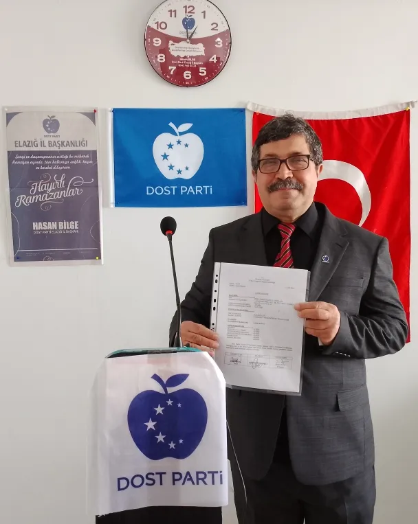 Trend Haber: DOST PARTİ ELAZIĞ’DA RESMEN SAHADA: İL BAŞKANI HASAN BİLGE MAZBATASINI ALDI