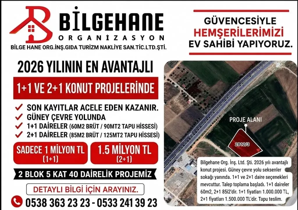 Trend Haber: BİLGEHANE ORGANİZASYON İNŞAAT LTD. ŞİRKETİNDEN YILIN BAYRAMA ÖZEL KONUT KAMPANYASI