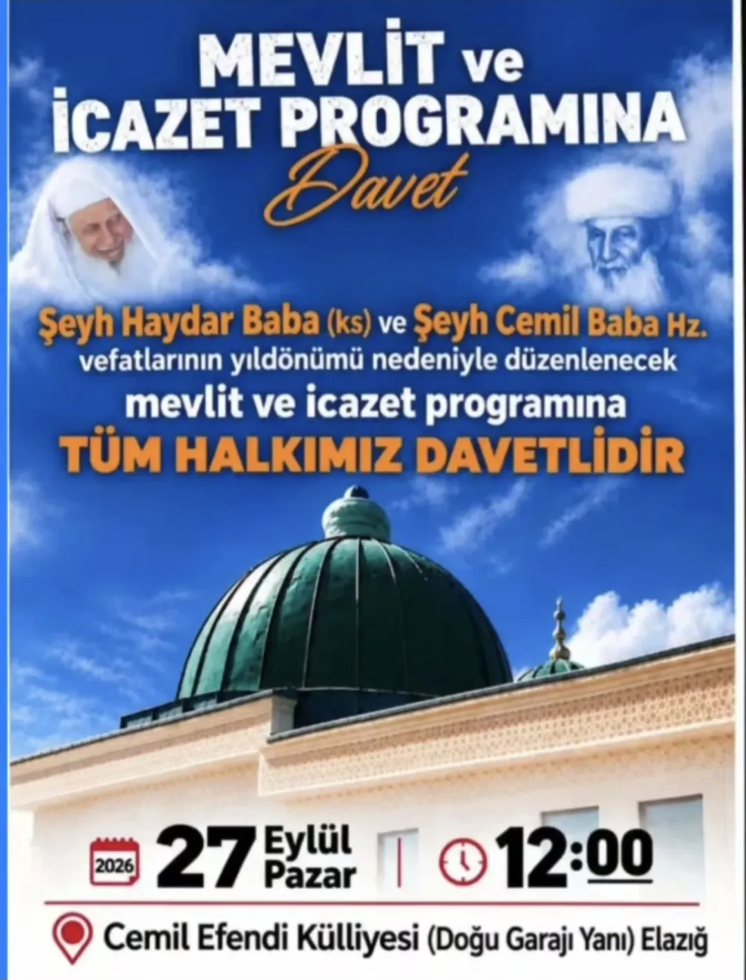 CEMİL EFENDİ KULLİYESİNDE İCAZET VE MEVLİD PROGRAMI