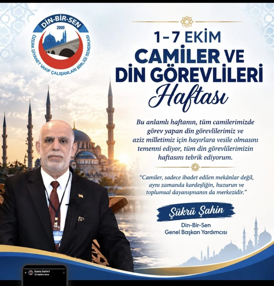 ŞÜKRÜ ŞAHİN.  DİN BİR ŞEN GENEL BŞK YARDIMCISI AÇIKLAMA YAPTI.